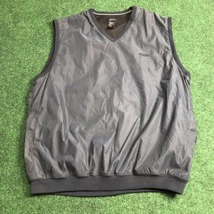 Izod Men's Pullover Vest Navy Blue V Neck Windbreaker Golf Sleeveless Size L